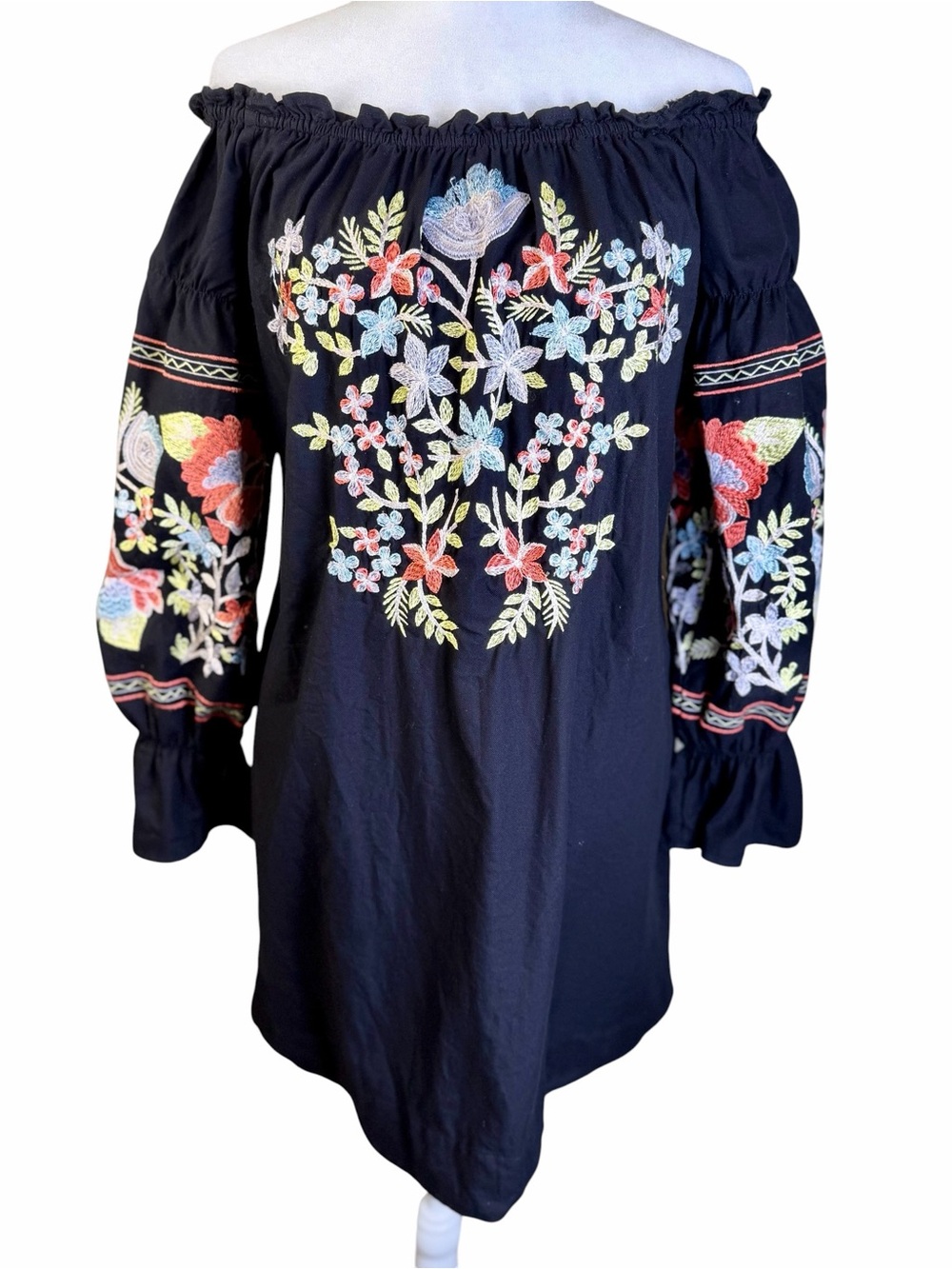 Free People Off-the-Shoulder Embroidered Peasant Dress Size XS